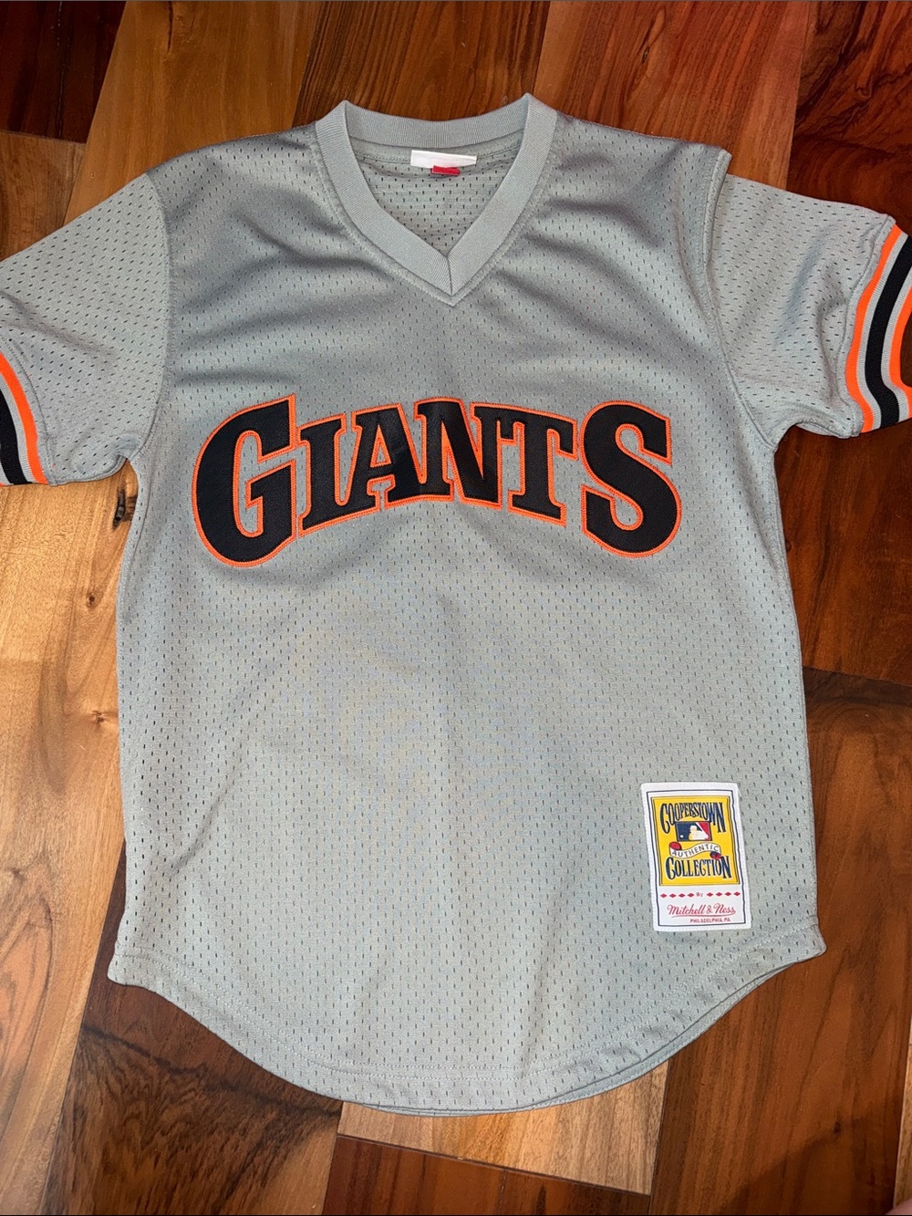 Nostalgia Grey Giants Mesh Kids Jersey with Orange & Black Trim